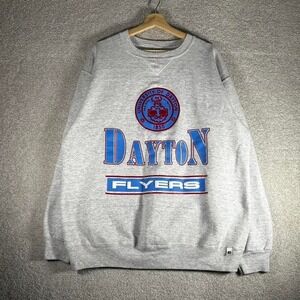 Vintage 90s Russell athletic Dayton flyers graphic grey crewneck sweatshirt